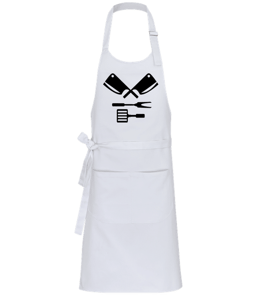 Aperçu: BBQ Equipment Black - Tablier professionnel - Blanc - Devant