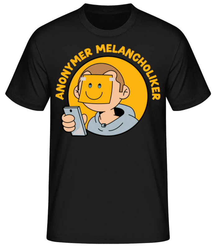 Vorschau: Anonymer Melancholiker - Männer Basic T-Shirt - Schwarz - Vorne