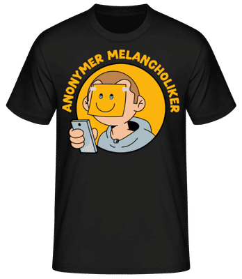 Anonymer Melancholiker - Männer Basic T-Shirt - Schwarz - Vorne
