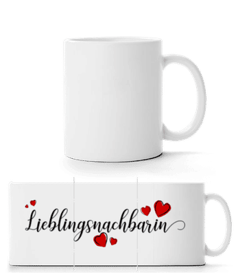 Lieblingsnachbarin - Panoramatasse - Weiß - Vorne
