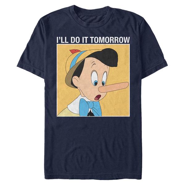 Vorschau: Disney Classics - Pinocchio - Pinocchio Do It Tomorrow - Männer T-Shirt - Marine - Vorne