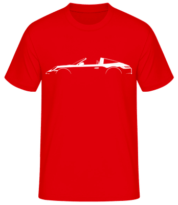 'Porsche 911 Targa (992)' Silhouette - Männer Basic T-Shirt - Rot - Vorne
