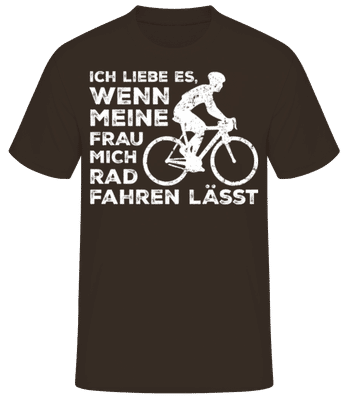 Liebe Es Wenn Frau Rad Mich Fahren Lässt - Männer Basic T-Shirt - Braun - Vorne