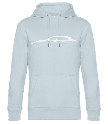'Porsche Panamera Turbo S' Silhouette - Sweat à capuche standard homme - Bleu clair - Devant