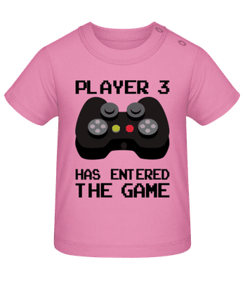 Hráč 3 vstúpil do hry - Tričko pre bábätká - Ružová - Predné