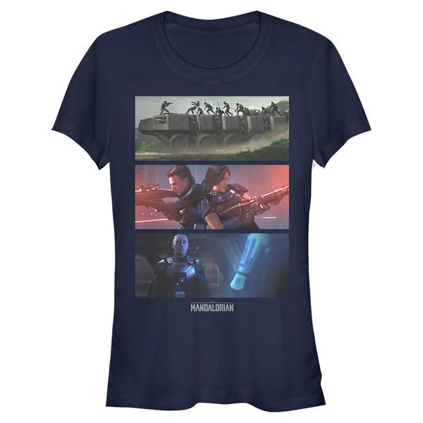 Aperçu: Star Wars - The Mandalorian - Skupina MandoMon Epi6 Playtime - Femme T-shirt - Bleu marine - Devant
