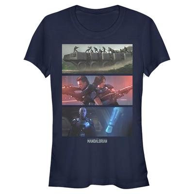 Star Wars - The Mandalorian - Skupina MandoMon Epi6 Playtime - Femme T-shirt - Bleu marine - Devant