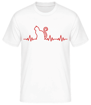 Pulsation Chat - T-shirt standard Homme - Blanc - Devant