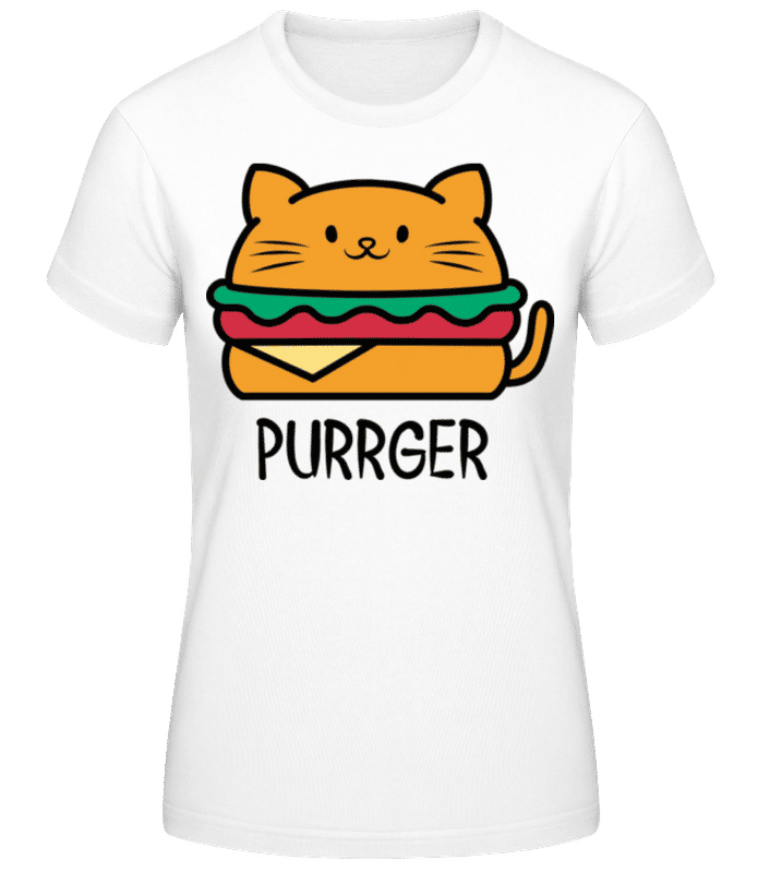 Vista previa: Purrger - Camiseta básica de mujer - Blanco - delante