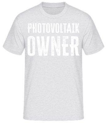 Photovoltaik Owner - Männer Basic T-Shirt - Grau meliert - Vorne