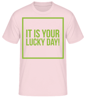It Is Your Lucky Day Logo Letters - Männer Basic T-Shirt - Rosa - Vorne