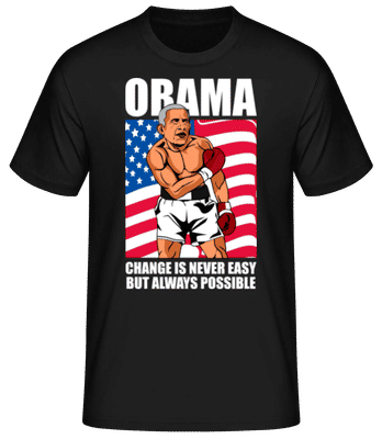 Obama - Männer Basic T-Shirt - Schwarz - Vorne