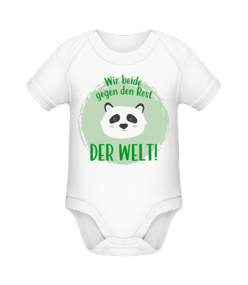 Wir gegen die Welt Panda - Baby Bio Strampler - Weiß - Vorne