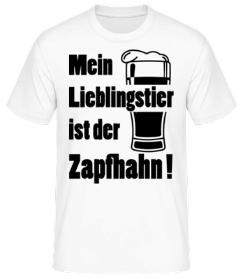 Lieblingstier Zapfhahn - Männer Basic T-Shirt - Weiß - Vorne