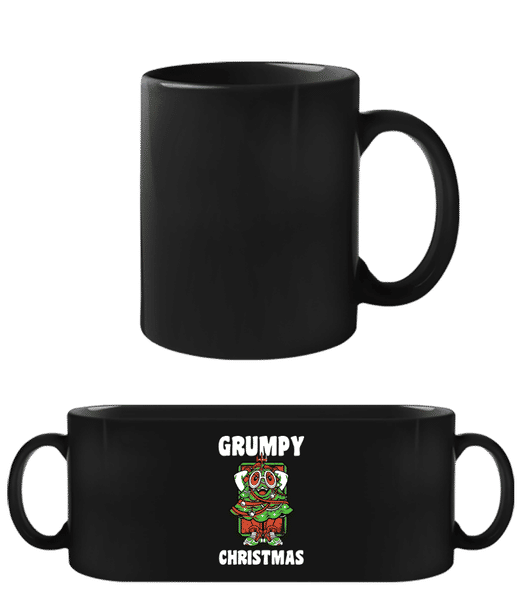 Aperçu: Grumpy Christmas - Tasse Noire - Noir - Devant
