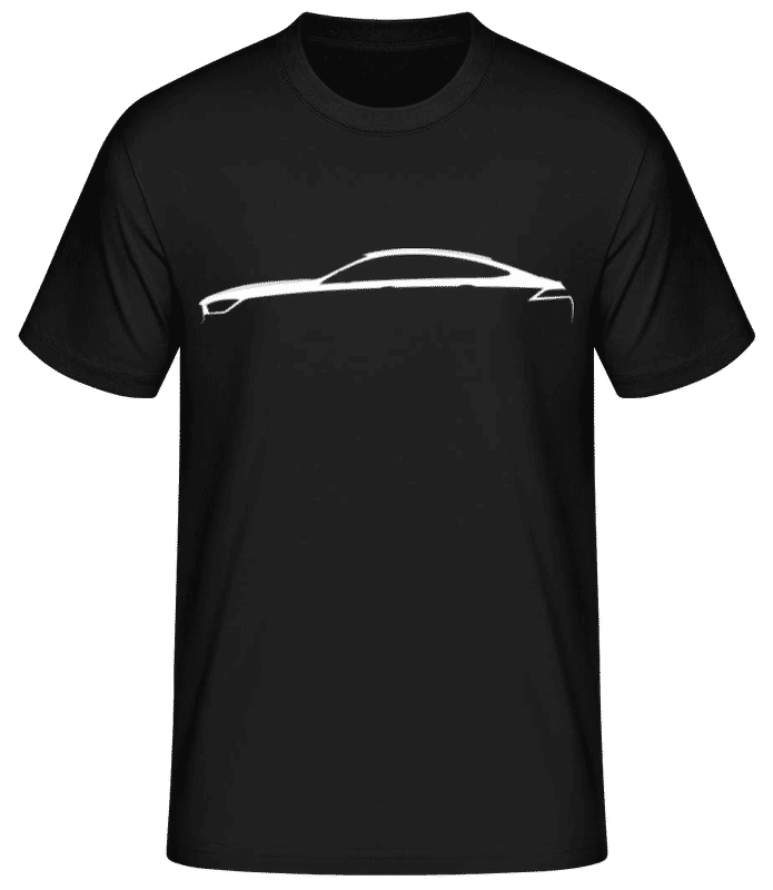 Vista previa: 'Mercedes-AMG GTS Coupe' Silhouette - Camiseta básica para hombre - Negro - delante