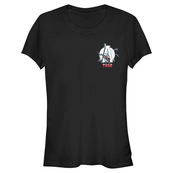 Aperçu: Marvel - Avengers - Thor Badge - Femme T-shirt - Noir - Devant