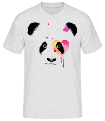Panda Aquarelle - T-shirt standard Homme - Gris chiné - Devant