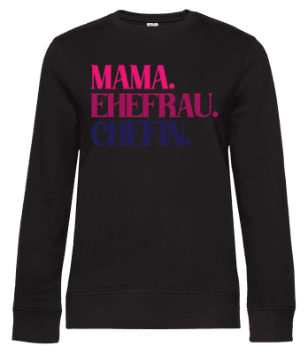 Mama Ehefrau Chefin - Frauen Standard Pullover - Schwarz - Vorne