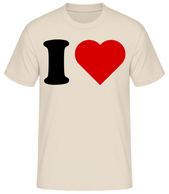 Preview: I Love - Men's Basic T-Shirt - Cream - Front