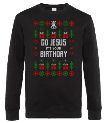 Go Jesus It Is Your Birthday - Men's standard sweatshirt - Black - Front