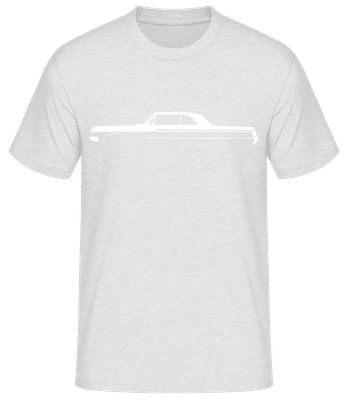 'Chevrolet Impala SS 1964' Silhouette - Männer Basic T-Shirt - Grau meliert - Vorne