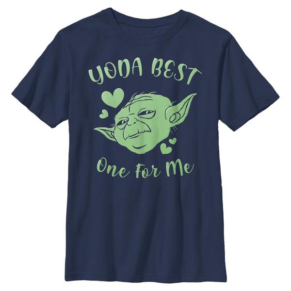 Aperçu: Star Wars - Yoda Best Hearts - Valentine's Day - Enfant T-shirt - Bleu marine - Devant