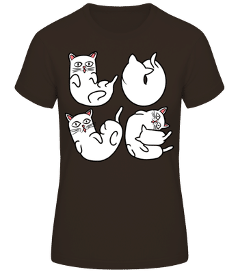 Cat Love - Women's Basic T-Shirt - Brown - Front