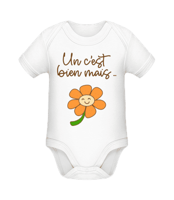 Un C’est Bien Mais - Body manches courtes bio - Blanc - Devant