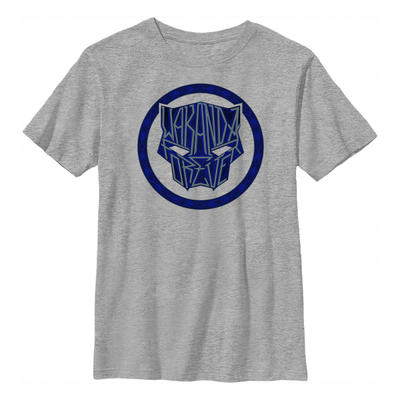 Marvel - Black Panther Wakanda Forever - Logo Sigil Phrase - Kids T-Shirt - Heather grey - Front
