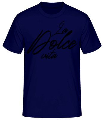 La Dolce Vita - Men's Basic T-Shirt - Navy - Front