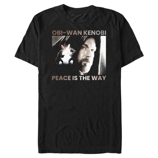 Aperçu: Star Wars - Obi-Wan Kenobi - Obi-Wan Kenobi & Darth Vader Peace is the Way - Homme T-shirt - Noir - Devant