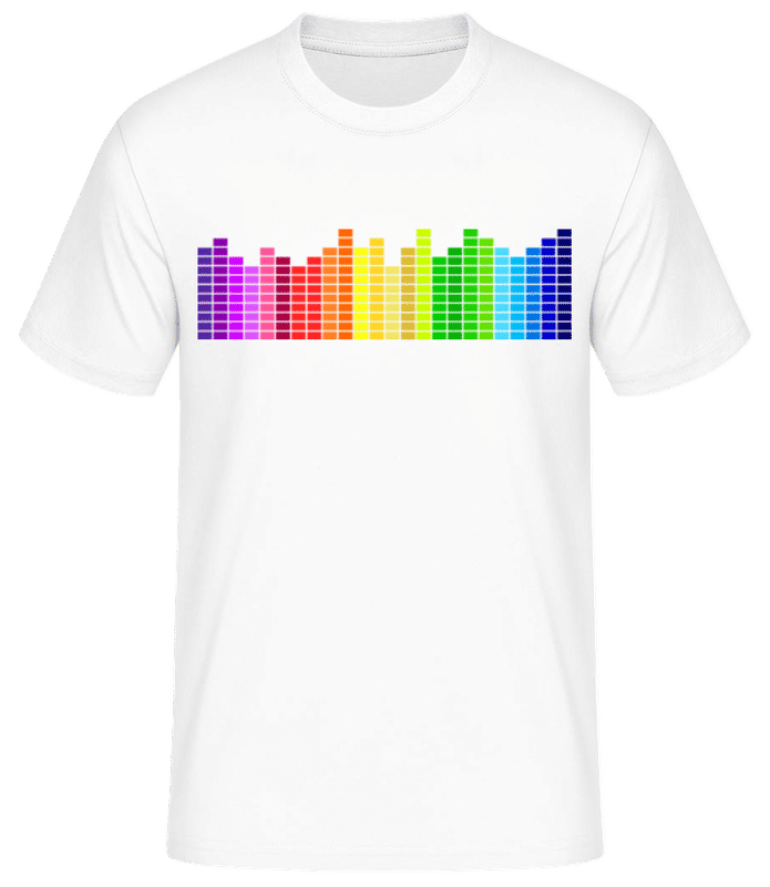 Vorschau: Regenbogen Soundbars - Männer Basic T-Shirt - Weiß - Vorne