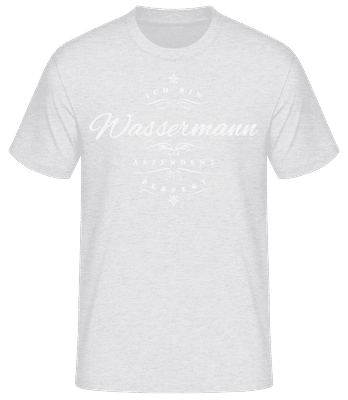 Ich Bin Wassermann Aszendent Perfekt - Männer Basic T-Shirt - Grau meliert - Vorne