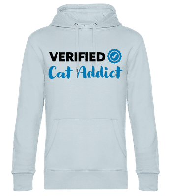 Verified Cat Addict - Sweat à capuche standard homme - Bleu clair - Devant