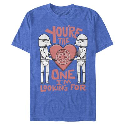 Star Wars - Stormtrooper Droid Looking For - Valentine's Day - Homme T-shirt - Bleu royal chiné - Devant