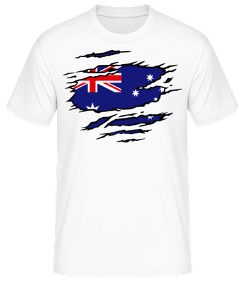 Zerrissene Fahne Australien - Männer Basic T-Shirt - Weiß - Vorne