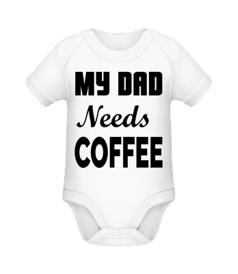 Dad Needs Coffee - Bio body pro děti - Bílá - Napřed