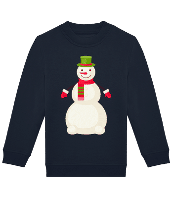 Snowman with Hat Green - Sudadera estándar para niño/a - Marino - delante