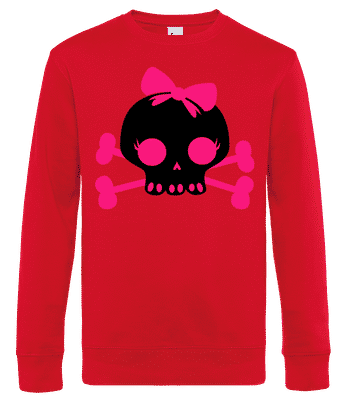 Boucle rose tête de mort emo - Sweat-shirt standard pour homme - Rouge - Devant