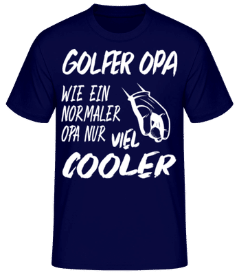 Golfer Opa Wie Normaler Opa Nur Cooler - Männer Basic T-Shirt - Marine - Vorne