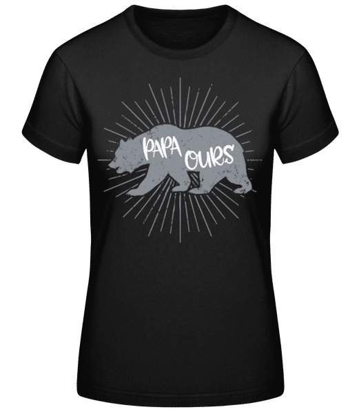 Aperçu: Papa Ours Gris - T-shirt femme B&C - Noir - Devant