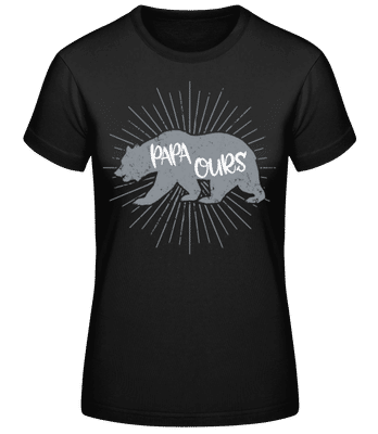 Papa Ours Gris - T-shirt femme B&C - Noir - Devant
