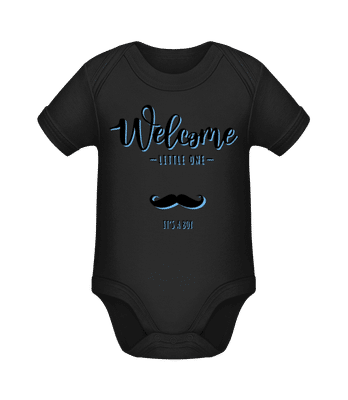 Welcome It´s A Boy - Baby Bio Strampler - Schwarz - Vorne