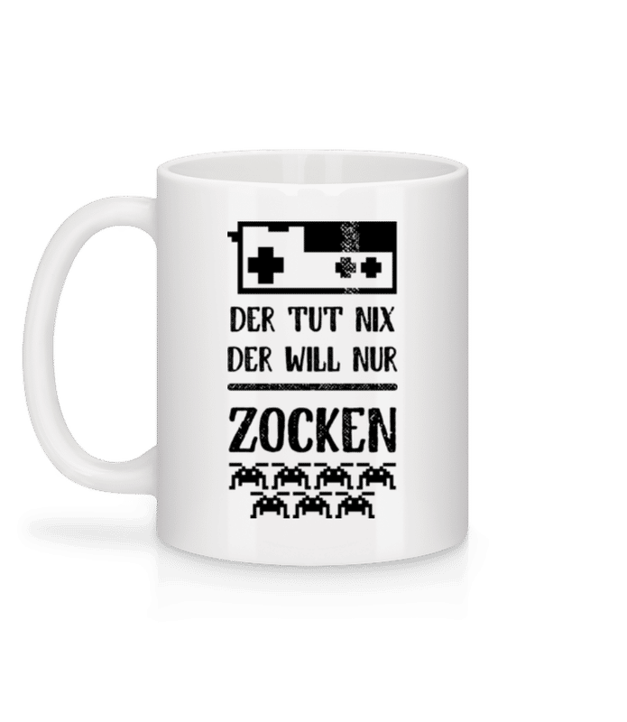 Vorschau: Der Tut Nix Nur Zocken - Tasse - Weiß - Hinten