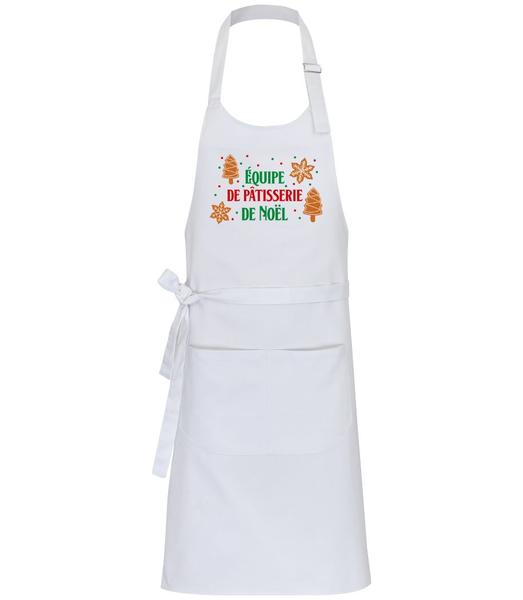 Aperçu: Équipe De Pâtisserie De Noël 2 - Tablier professionnel - Blanc - Devant