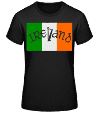 Ireland Flag Letters - Frauen Basic T-Shirt - Schwarz - Vorne