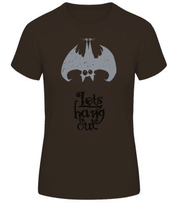 Let's Hang Out Bat - Camiseta básica de mujer - Marrón - delante