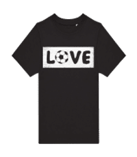 Love Fussball - Kinder T-Shirt B&C - Schwarz - Vorne
