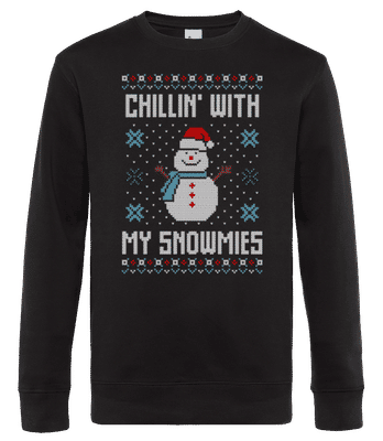 Chillin With My Snowmies - Pánská standardní mikina - Černá - Napřed